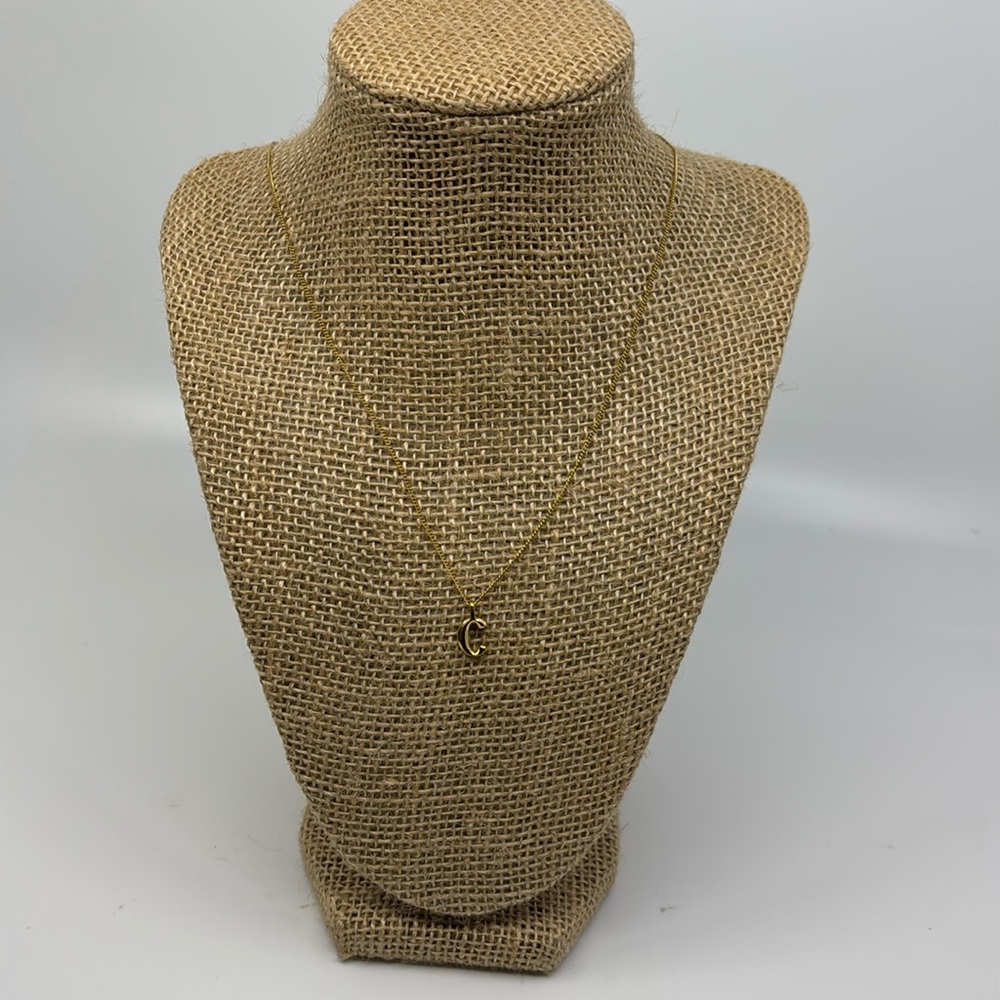 Jenny Bird Modernist "C" Monogram Pendant Necklace